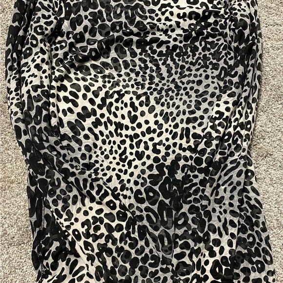 Express Sheer Scoop Neck Top. Animal print. Size Large. - Picture 12 of 12